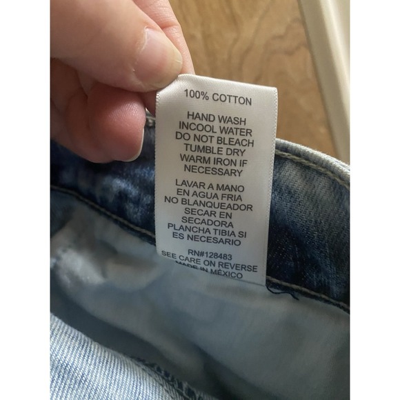 Uniq By Litz Distressed 90s Wide Leg jeans Mid-Rise Light Acid-Wash Blue Sz 28/7 - Picture 14 of 14